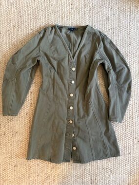 GAP Olive Green balloon sleeve mini dress